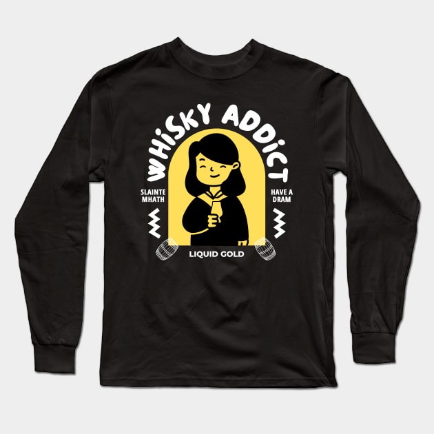 Whisky Addict Shirt Long Sleeve T-Shirt by MaltyShirts